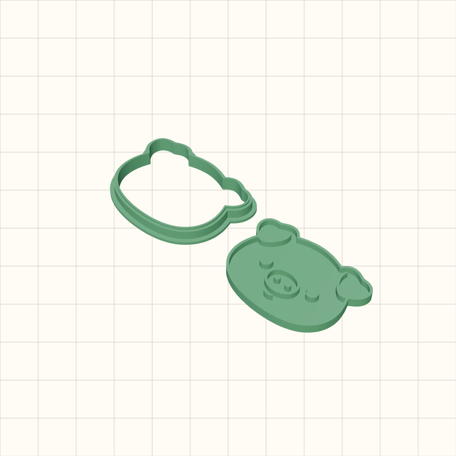 Cute Pig Face Cookie Cutter STL Cute Pig Face Cookie Cutter STL