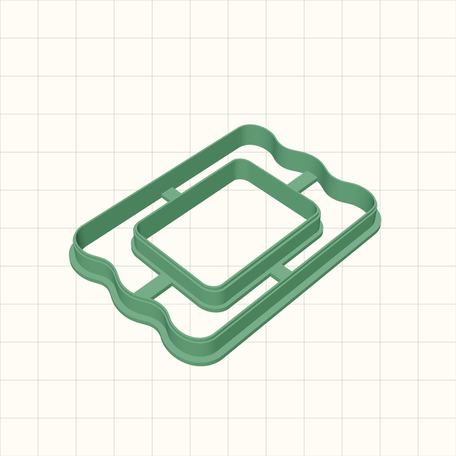 Half-Wave Shape Photo Frame Clay Cutter STL Half-Wave Shape Photo Frame Clay Cutter STL