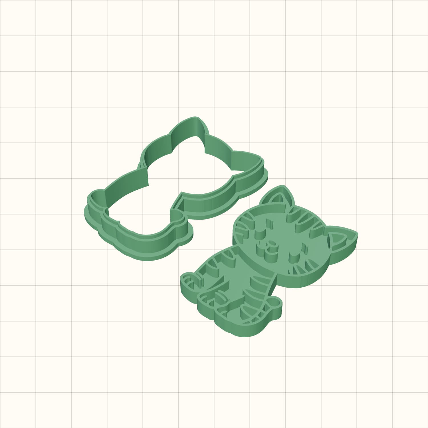Cute Tiger Cookie Cutter STL Cute Tiger Cookie Cutter STL