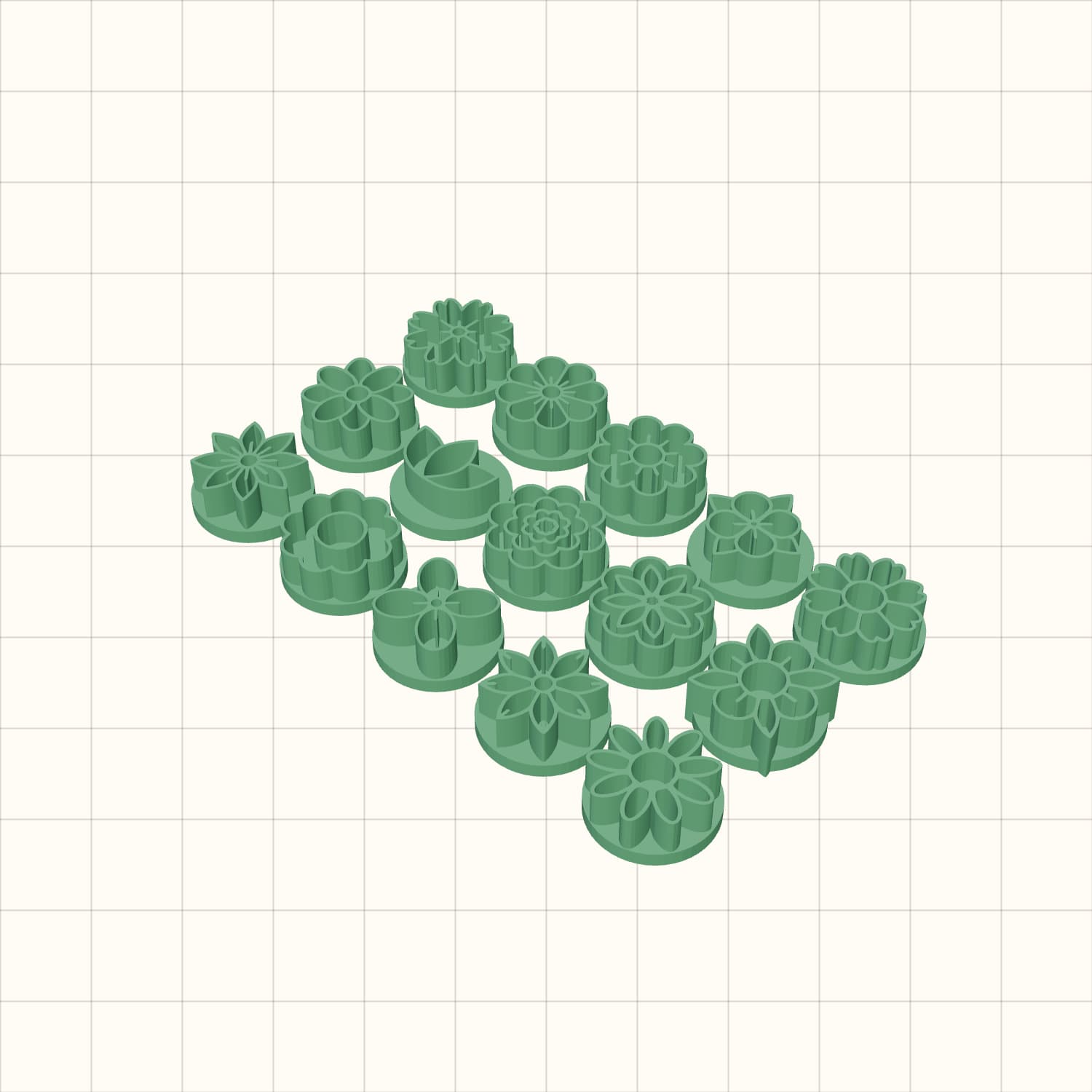 15-Piece Mini Daisy Stamp Set STL 15-Piece Mini Daisy Stamp Set STL