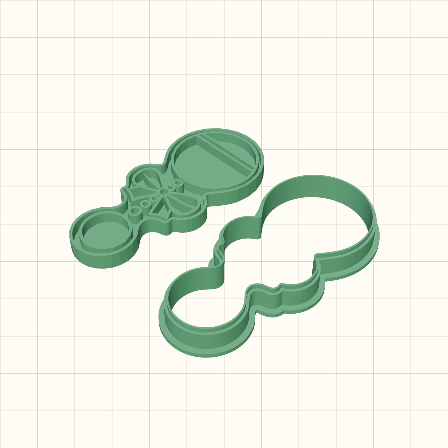 Bow Baby Rattle Cookie Cutter STL Bow Baby Rattle Cookie Cutter STL
